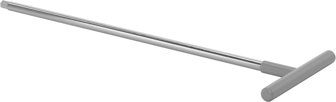 Paslanmaz Çelik T-Saplı Altıgen Anahtar, Yastıklı Tutamak, 1/4" Tahrik Boyutu, 12 inç Toplam Uzunluk