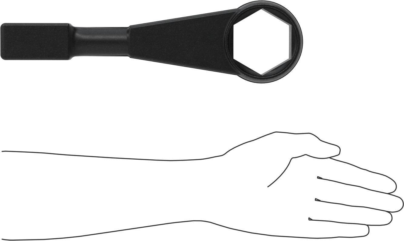 6 Uçlu Açma Vurmalı Kutu Anahtarı, 2-3/8" Boyut, 12-3/8" Toplam Uzunluk
