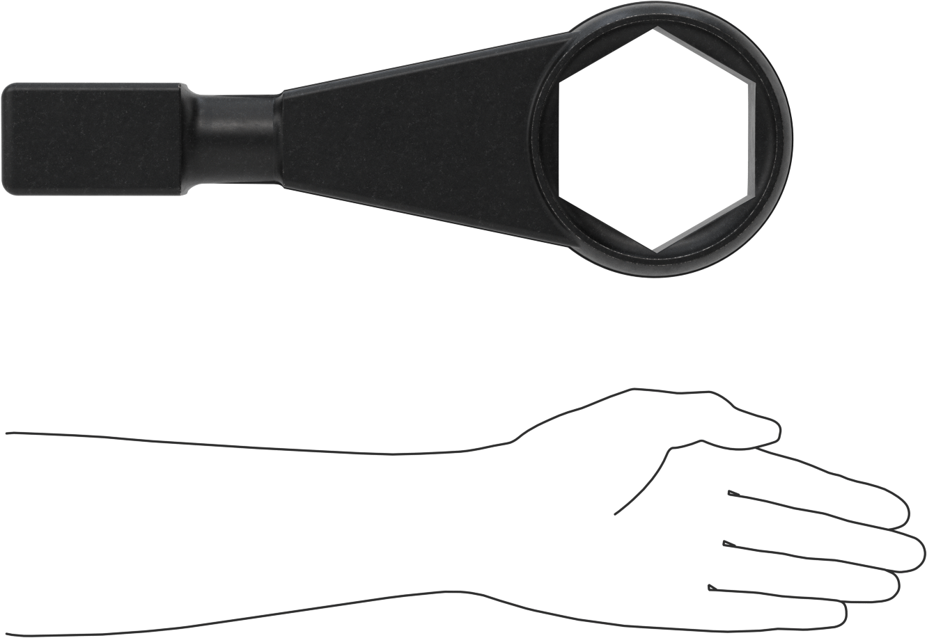 6 Uçlu Açma Vurmalı Kutu Anahtarı, 3-1/2" Boyut, 14-1/8" Toplam Uzunluk