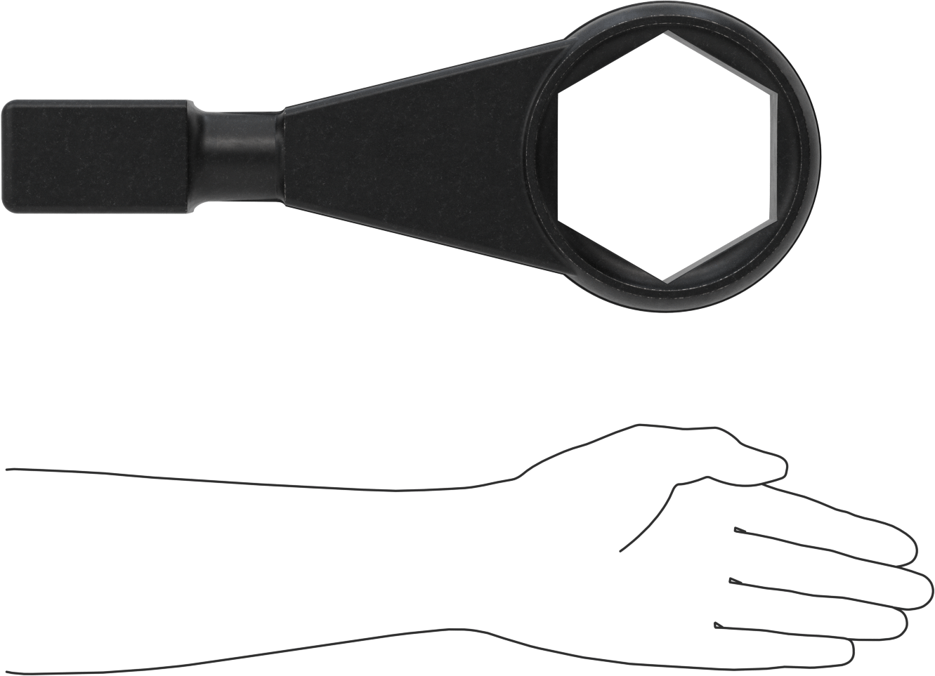 6 Uçlu Açma Vurmalı Kutu Anahtarı, 3-7/8" Boyut, 14-1/2" Toplam Uzunluk