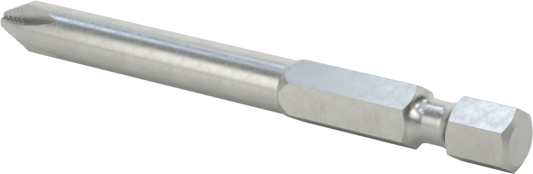 Kaymaz Phillips Ucu, Elektrikli Aletler için 1/4" Altıgen Şaft, Numara 2 Boyut, 2-3/4" Uzunluk