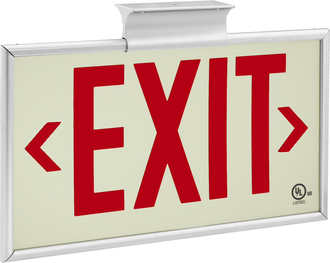 Exit with Arrow—Glow-in-the-Dark Green with Red Message