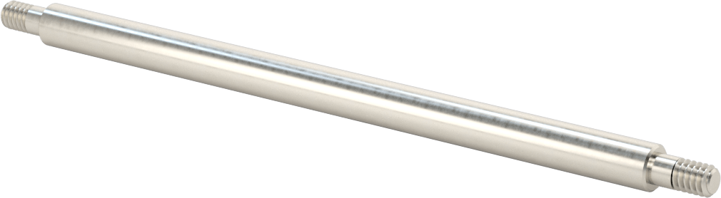 1050 Karbon Çelik Dişli Doğrusal Hareket Mili, Her İki Ucu Dişli, 3/8" Çap, 7" Uzunluk