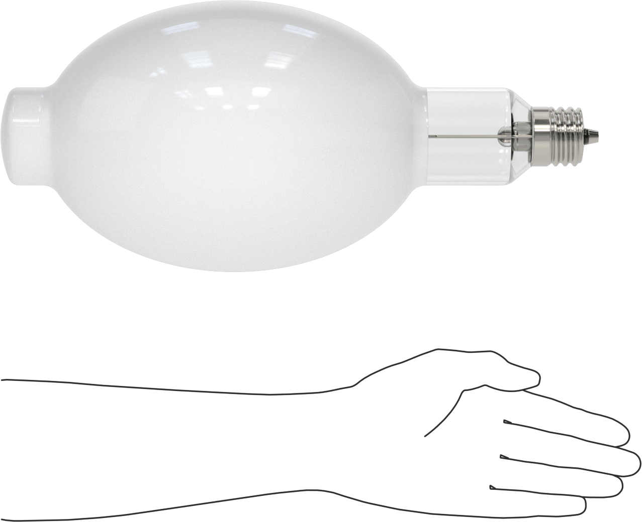 Ampul, Metal Halide, BT56 Üflemeli Tüp, EX39 Taban, 1000W, 3200K