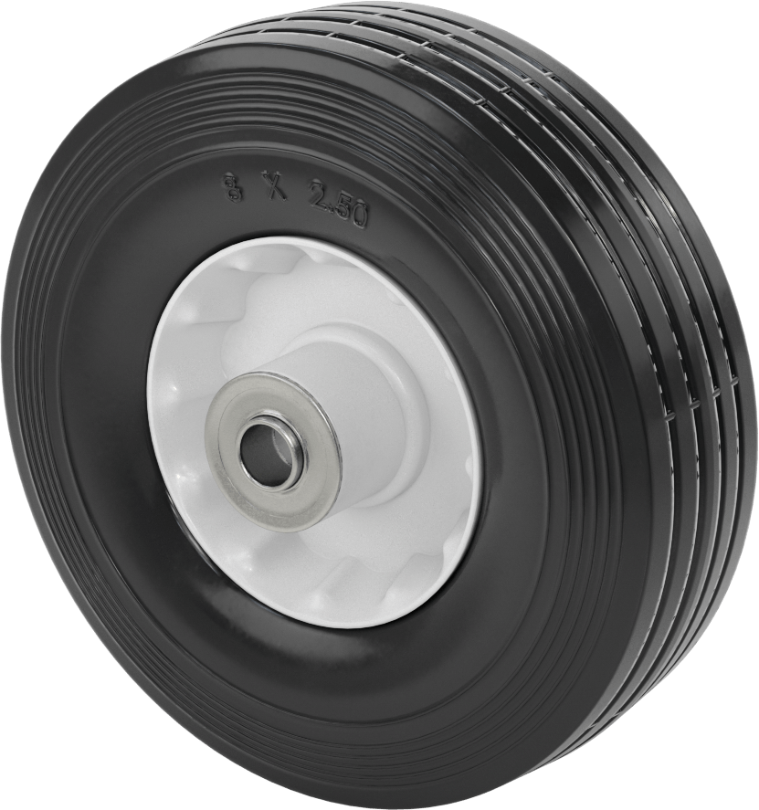 Bilyalı Rulmanlı Düz Tekerlek, Yan Montaj Göbeği, 8“ Çap x 2-1/2” Genişlik, 150 lb. Kapasite