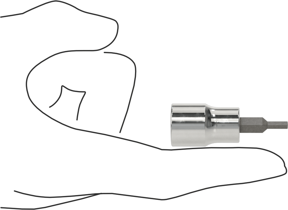 Altıgen Uçlu Soket, 3/8" Kare Tahrik, 3 mm Tahrik Boyutu
