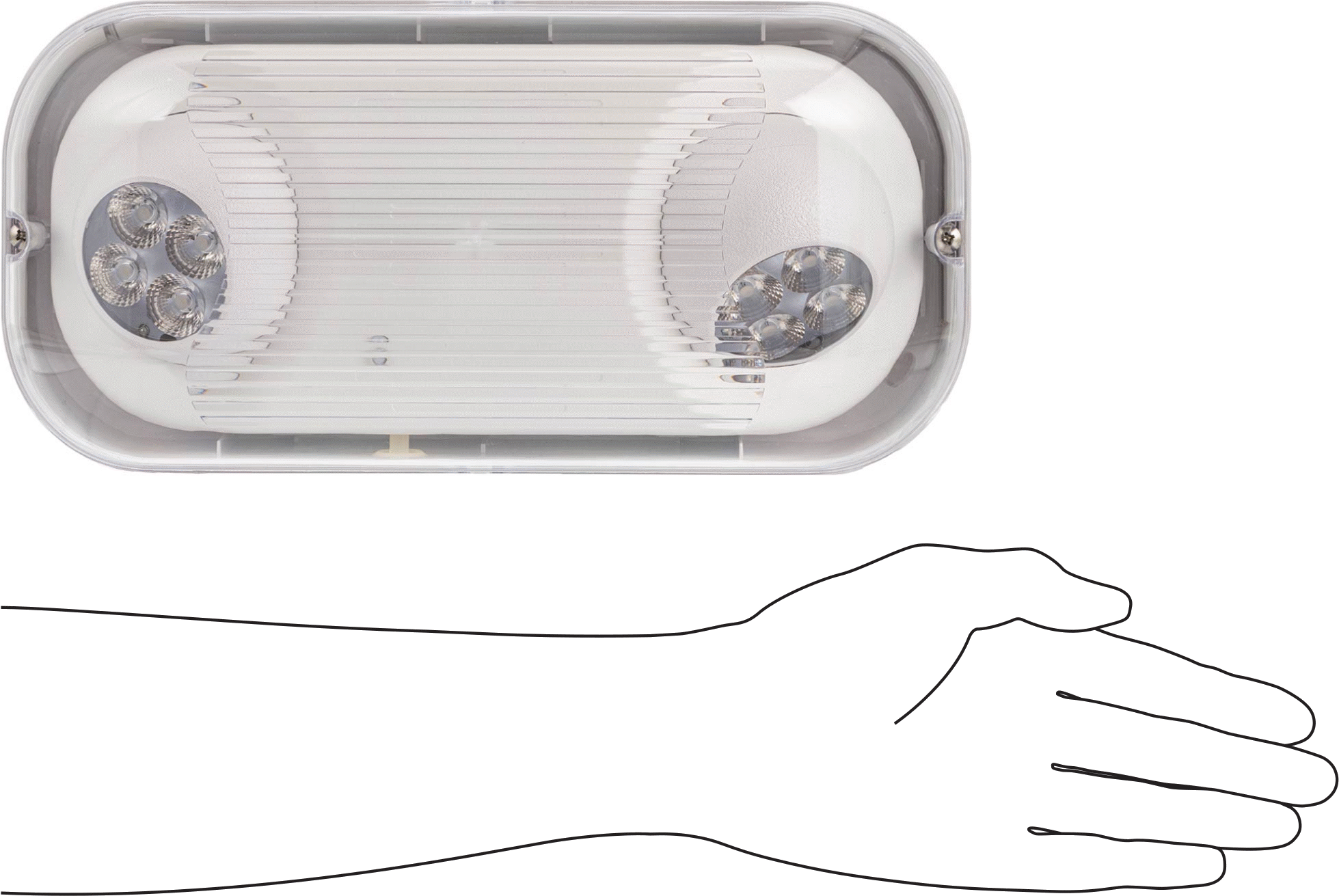 Yıkanabilir Acil Durum Yedek Işığı, 220 Lumens