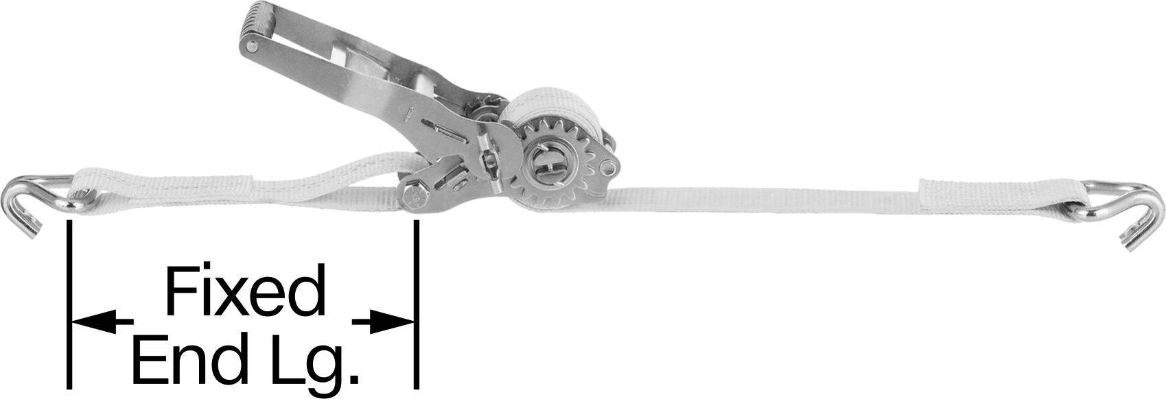 Ergonomik Ters Hareketli Cırcır Kayışı, Tel Kancalı, 2" Genişlik x 27 Fit Maksimum Uzunluk