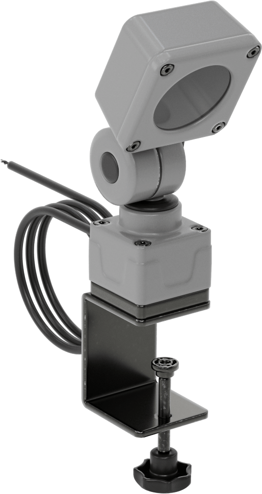 Döner Başlıklı Makine Işığı, Kelepçeli Montaj Parçası, 3-1/8" Baş Uzunluğu, 30 Derece Kiriş Açısı, 8.5W