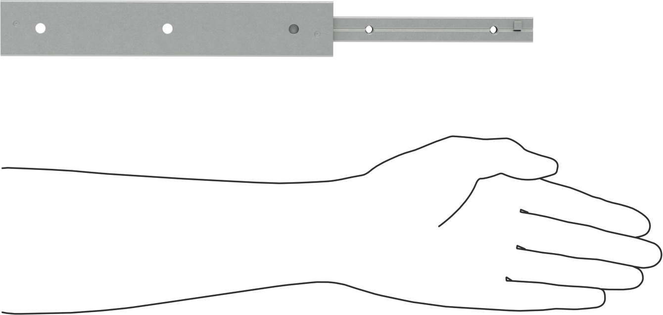 C Ray Profilli Teleskopik Kılavuz, Krom Kaplı Çelik, 35 mm Genişlik x 210 mm Uzunluk Ray