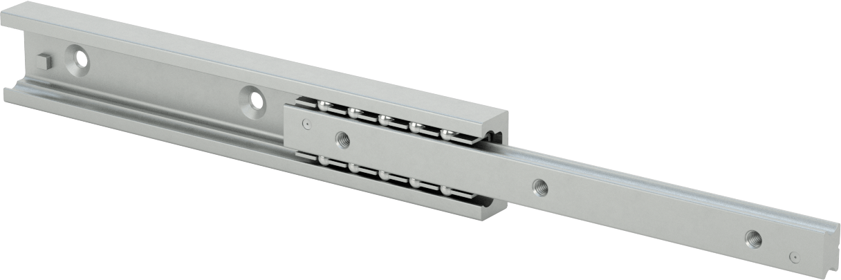 C Ray Profilli Teleskopik Kılavuz, Krom Kaplı Çelik, 35 mm Genişlik x 210 mm Uzunluk Ray