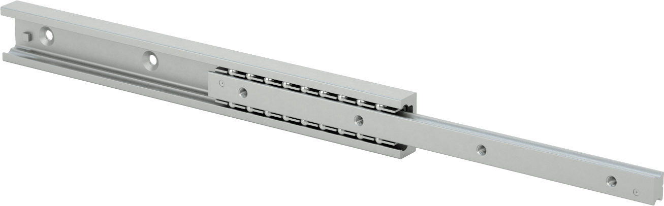 C Ray Profilli Teleskopik Kılavuz, Krom Kaplı Çelik, 35 mm Genişlik x 290 mm Uzunlukta Ray