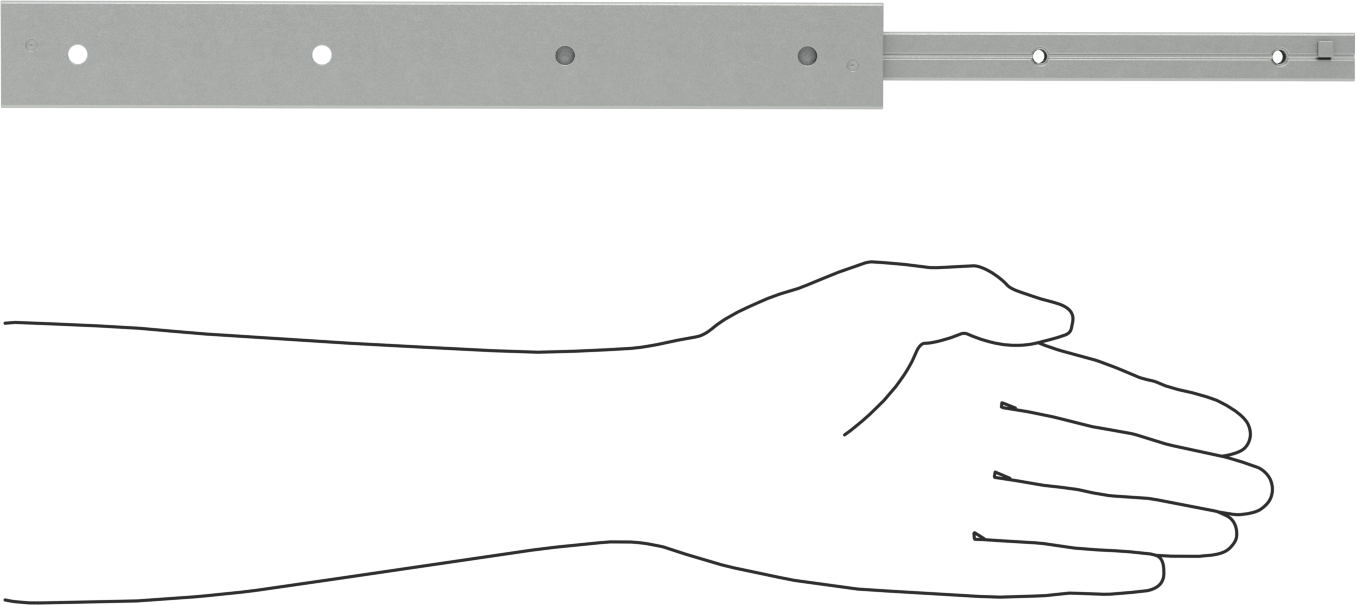 C Ray Profilli Teleskopik Kılavuz, Krom Kaplı Çelik, 35 mm Genişlik x 290 mm Uzunlukta Ray