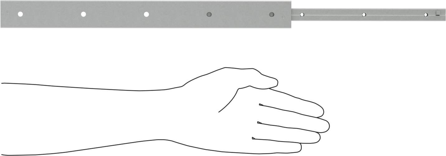 C Ray Profilli Teleskopik Kılavuz, Krom Kaplı Çelik, 35 mm Genişlik x 370 mm Uzunlukta Ray
