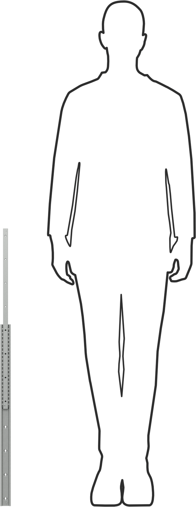 C Ray Profilli Teleskopik Kılavuz, Krom Kaplı Çelik, 35 mm Genişlik x 610 mm Uzunlukta Ray