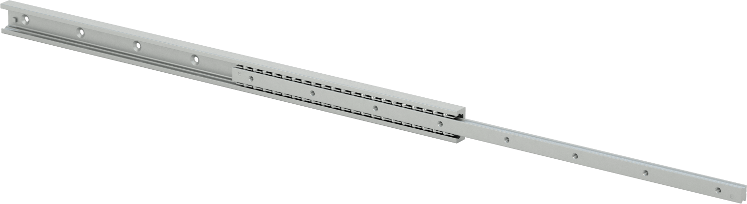 C Ray Profilli Teleskopik Kılavuz, Krom Kaplı Çelik, 35 mm Genişlik x 610 mm Uzunlukta Ray