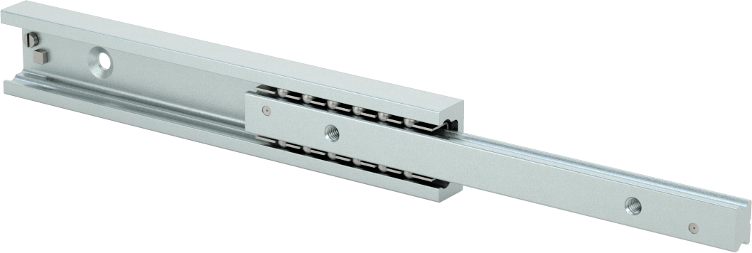 C Ray Profilli Teleskopik Kılavuz, Çinko Kaplı Çelik Taşıyıcı, 22 mm Genişlik x 130 mm Uzunluk Çelik Ray
