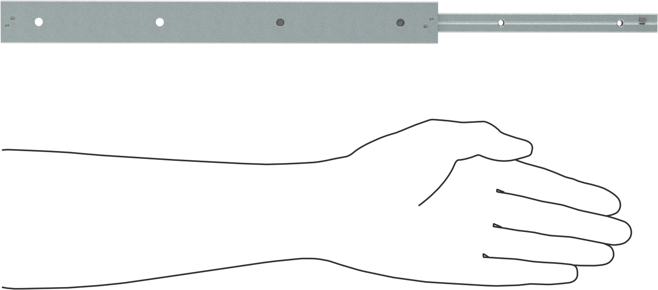 C Ray Profilli Teleskopik Kılavuz, Çinko Kaplı Çelik Taşıyıcı, 28 mm Genişlik x 290 mm Uzunluk Çelik Ray