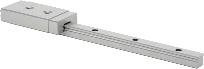 Minyatür Bilyalı Rulman Taşıyıcı ve Kılavuz Ray, 2 mm genişlik x 40 mm uzunlukta ray ile