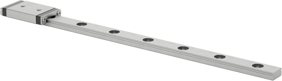 Minyatür Bilyalı Rulman Taşıyıcı ve Kılavuz Ray, 6 mm Genişlik x 120 mm Uzunlukta Ray ile