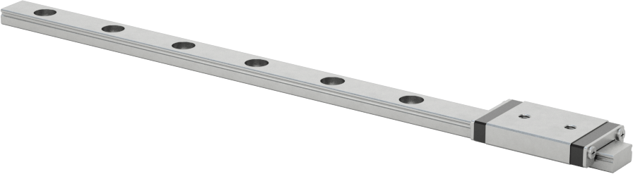 Minyatür Bilyalı Rulman Taşıyıcı ve Kılavuz Ray, 6 mm Genişlik x 120 mm Uzunlukta Ray ile