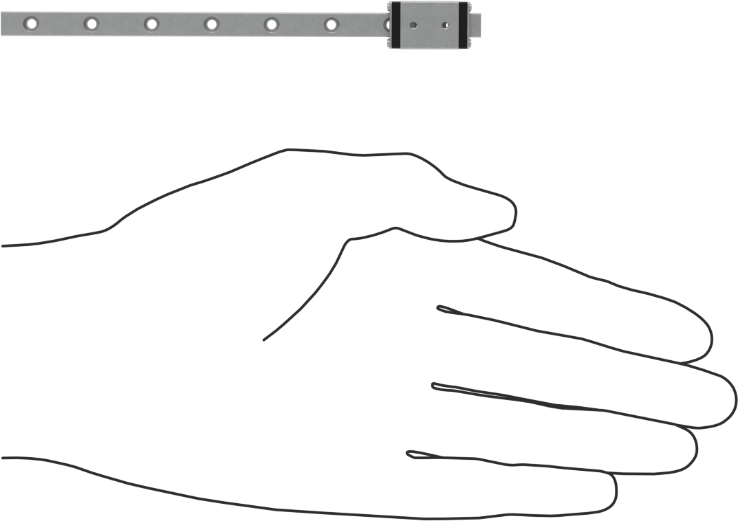 Minyatür Bilyalı Rulman Taşıyıcı ve Kılavuz Ray, 6 mm Genişlik x 120 mm Uzunlukta Ray ile