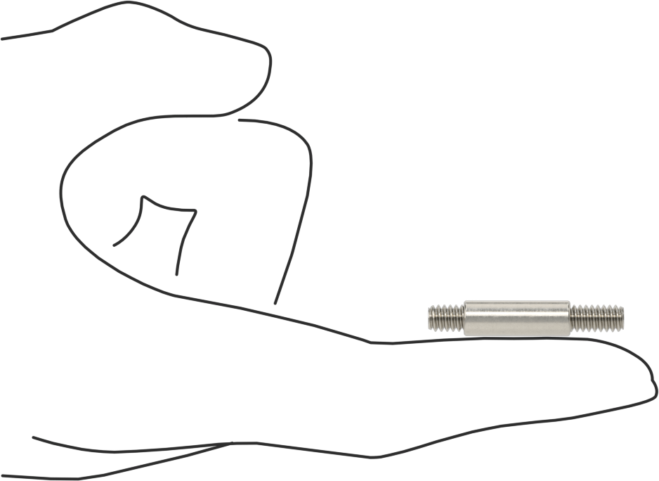 Stainless Steel Lever Shaft with 10-24 Thread, 3/4" Long