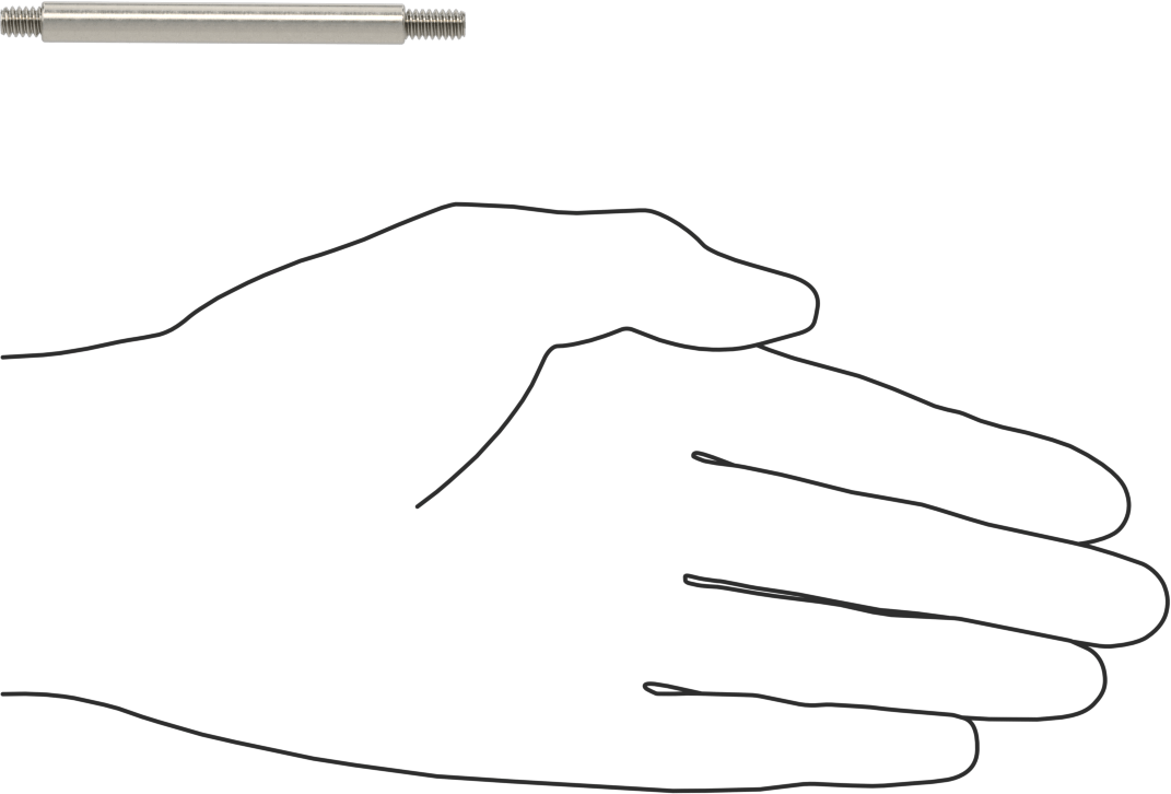 Stainless Steel Lever Shaft with 10-24 Thread, 2-1/4" Long