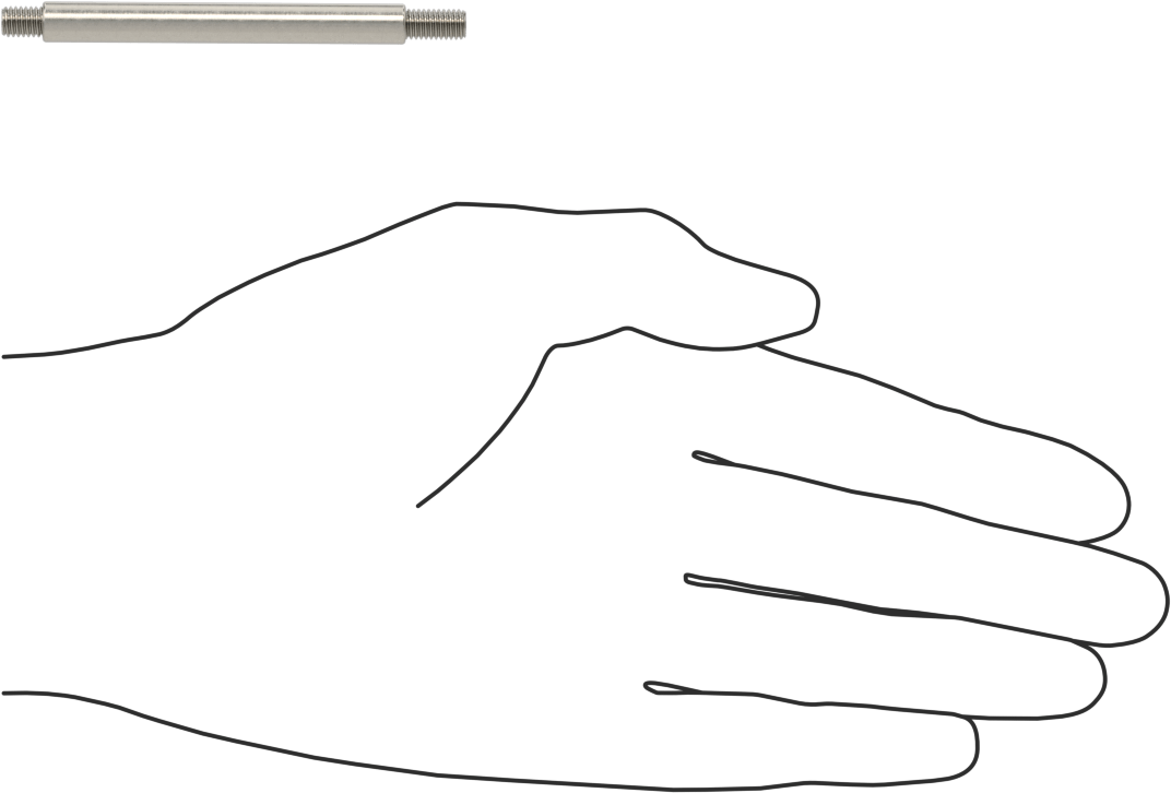 Stainless Steel Lever Shaft with 10-32 Thread, 2-1/4" Long