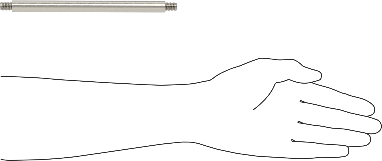 Stainless Steel Lever Shaft with 3/8"-16 Thread, 6-5/8" Long