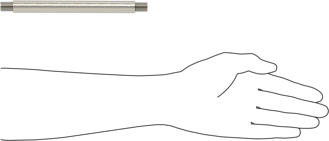 Stainless Steel Lever Shaft with 1/2"-20 Thread, 6-1/8" Long