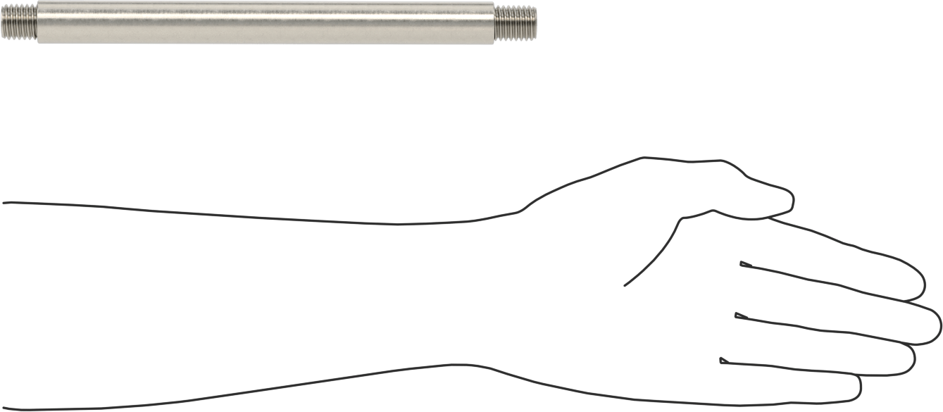 Stainless Steel Lever Shaft with 5/8"-11 Thread, 8" Long