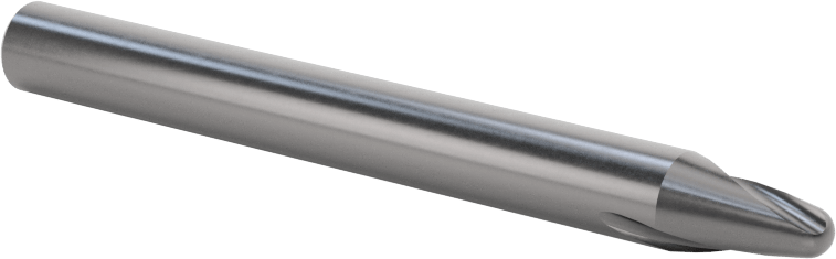 Kalıp Yapımı için Karbür Top Uçlu Freze, 2 Yiv, 20 Derece Kesme Açısı, 1/8" Freze Çapı