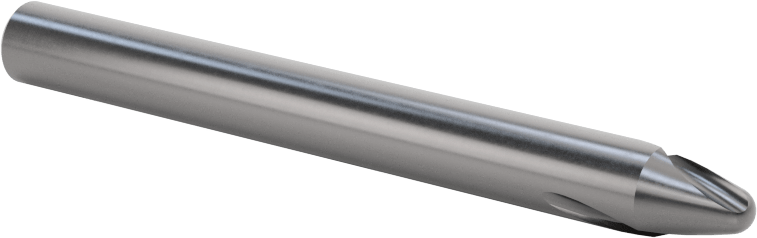 Kalıp Yapımı için Karbür Top Uçlu Freze, 2 Yiv, 30 Derece Kesme Açısı, 1/8" Freze Çapı