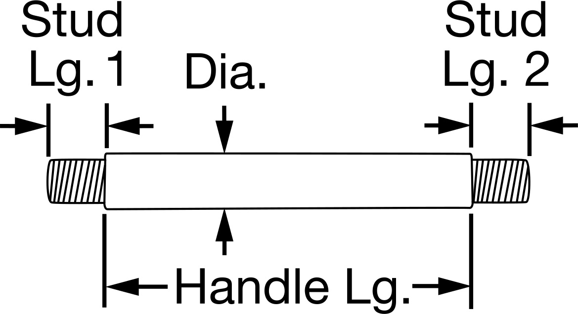 Steel Lever Shaft with 10-32 Thread, 3/4" Long