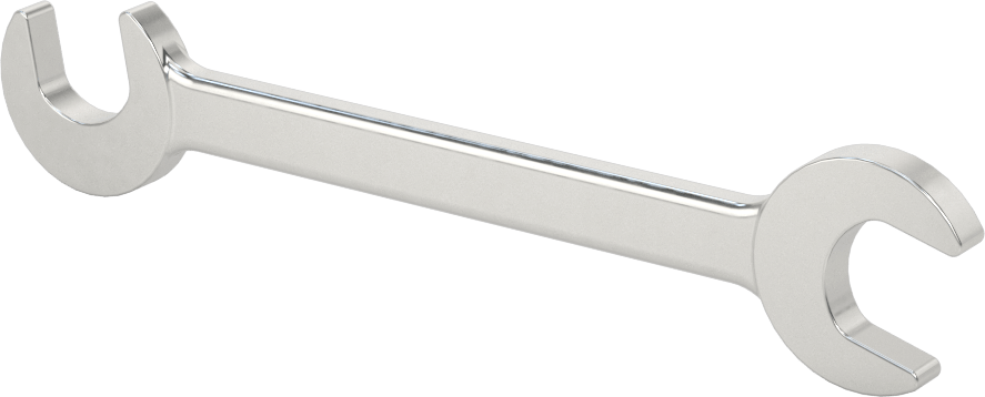 80 Derece Açılı Dar Boşluklu Açık Uçlu Anahtar, 12 mm Boyut, 4-7/16" Toplam Uzunluk