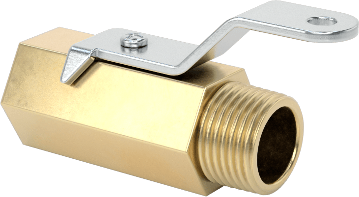 Yüksek Basınçlı Kompakt Dişli Açma/Kapama Valfi, Kısa Kol Tutacağı ile, 1/8 NPT Dişi x 3/8 NPT Erkek