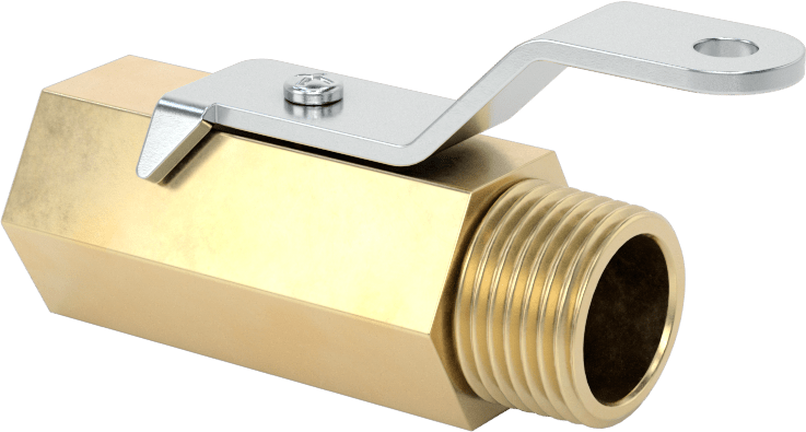 Yüksek Basınçlı Kompakt Dişli Açma/Kapama Valfi, Kısa Kol Tutacağı ile, 1/4 NPT Dişi x 3/8 NPT Erkek