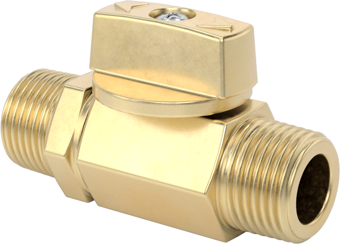 Yüksek Basınçlı Kompakt Dişli Açma/Kapama Valfi, Pirinç Gövde ile, T-Saplı, 3/8 NPT Erkek x 3/8 NPT Erkek
