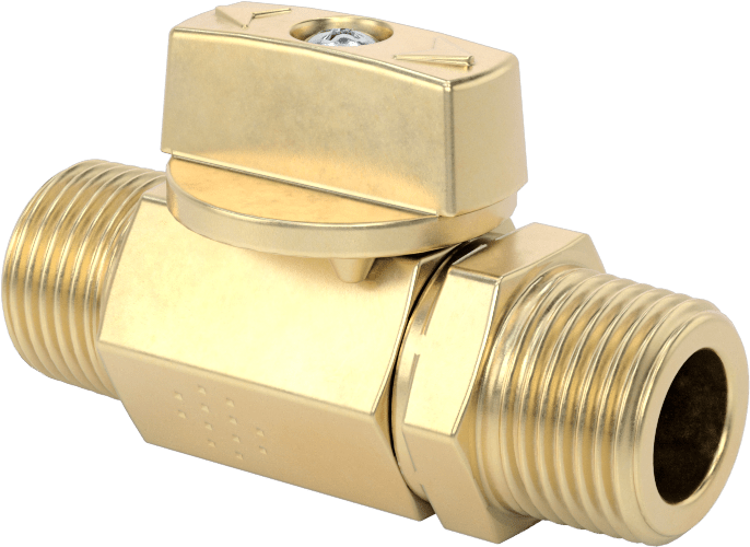 Yüksek Basınçlı Kompakt Dişli Açma/Kapama Valfi, Pirinç Gövde ile, T-Saplı, 3/8 NPT Erkek x 3/8 NPT Erkek