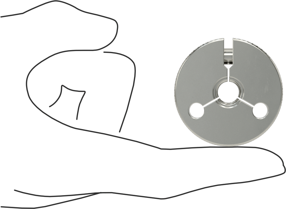 Sol Dişli Halka Ölçer, Sınıf 6G Dişli Uyum için, NO-Go Ölçer, M10 x 1,25 mm Diş