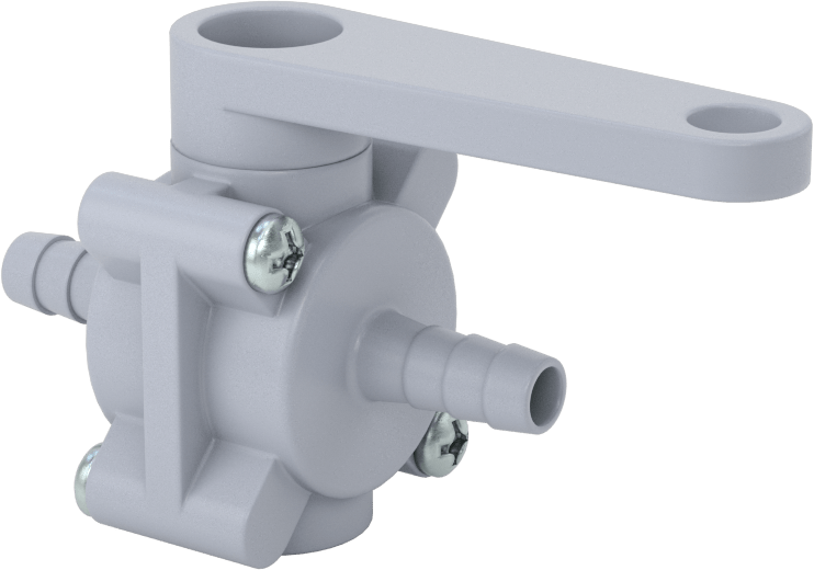 Dikenli Bağlantı Parçalı Plastik Açma/Kapama Vanası, 3/8" Boru İç Çapı için, PVC Gövde, 1,7 Cv, EPDM Conta, Standart Bağlantı Noktası