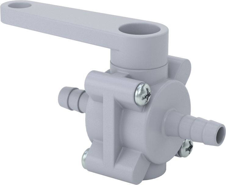 Dikenli Bağlantı Parçalı Plastik Açma/Kapama Vanası, 3/8" Boru İç Çapı için, PVC Gövde, 1,7 Cv, EPDM Conta, Standart Bağlantı Noktası