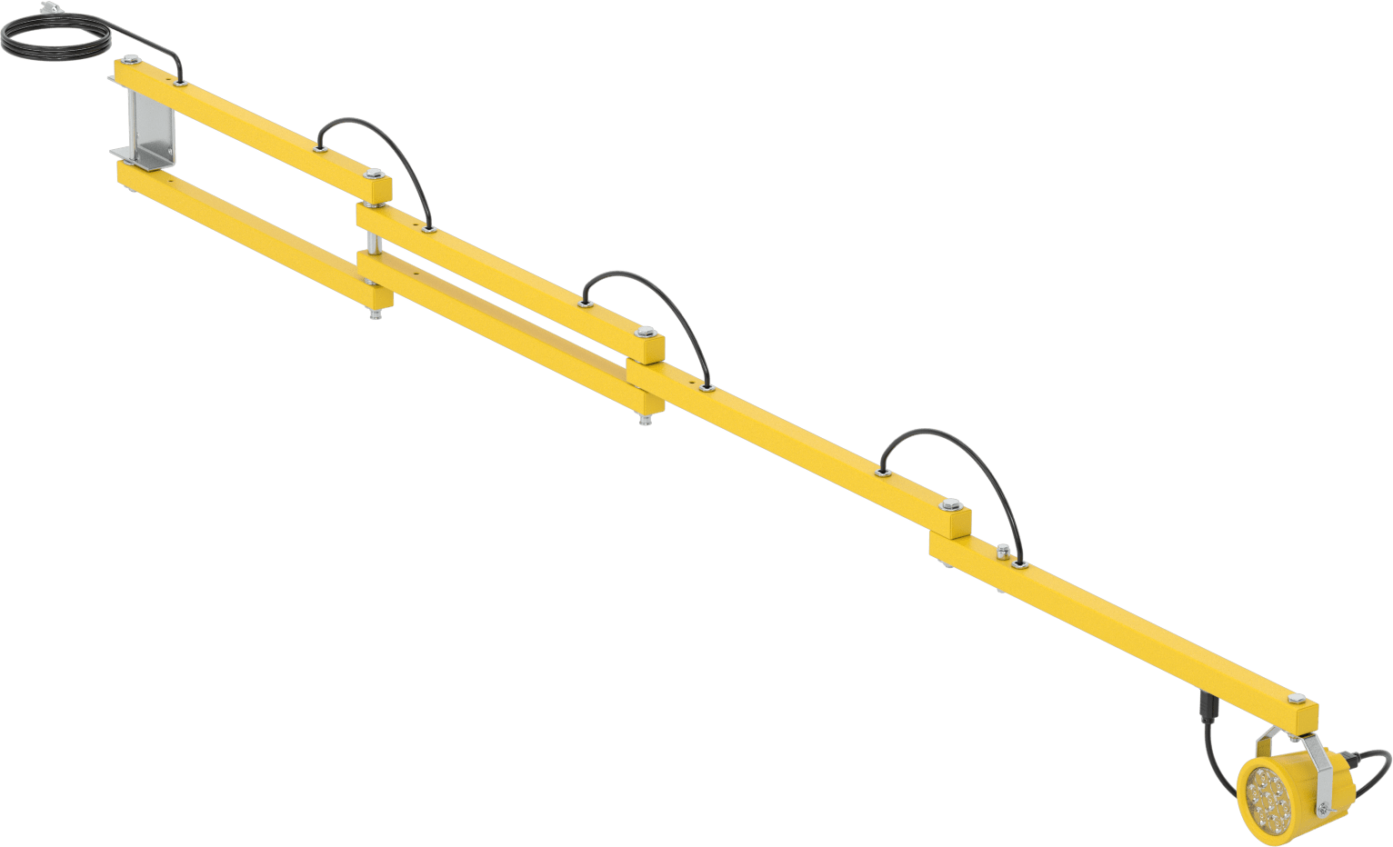 Mafsallı Kollu Rıhtım Işığı, Dahili LED ile, 120" Kol Uzanma Mesafesi, 4-3/4" Baş Çapı