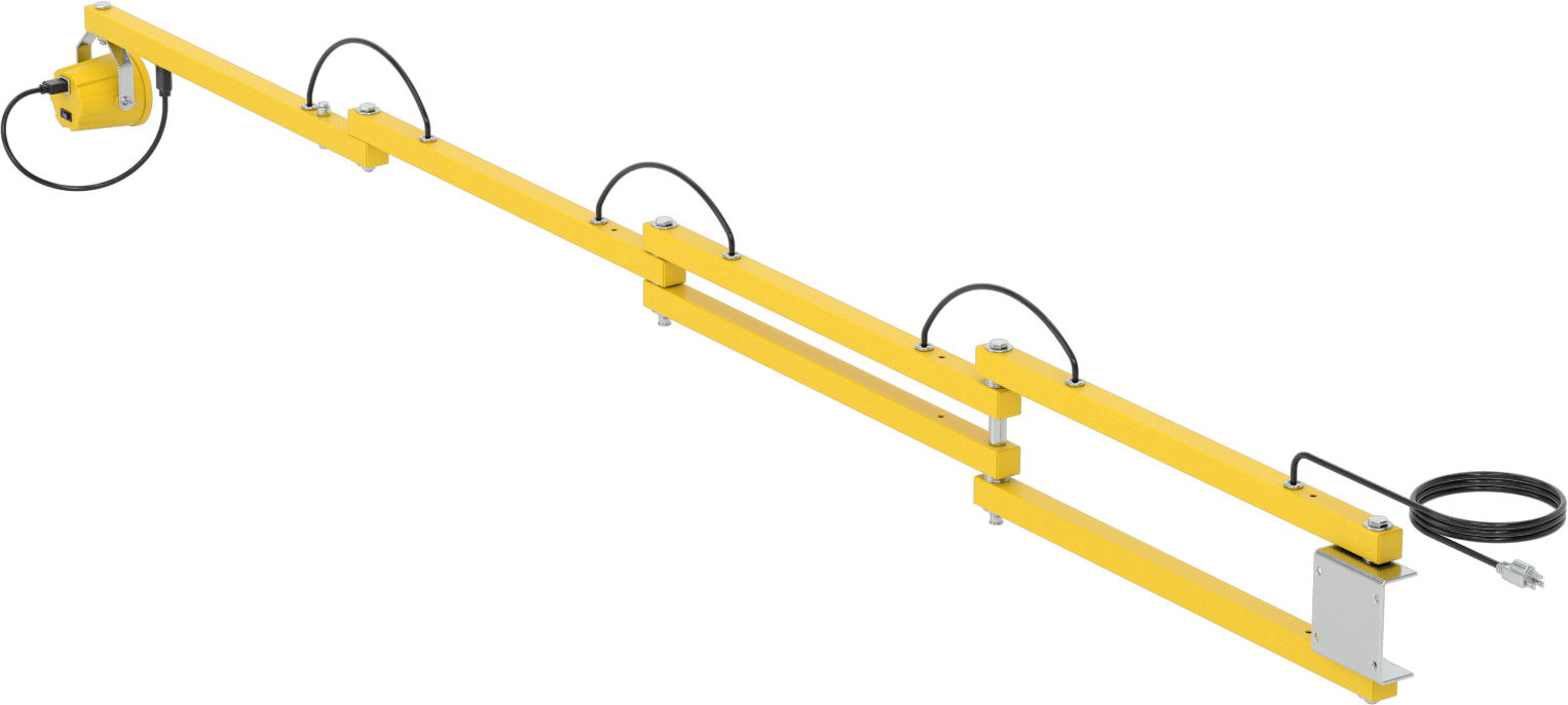 Mafsallı Kollu Rıhtım Işığı, Dahili LED ile, 120" Kol Uzanma Mesafesi, 4-3/4" Baş Çapı