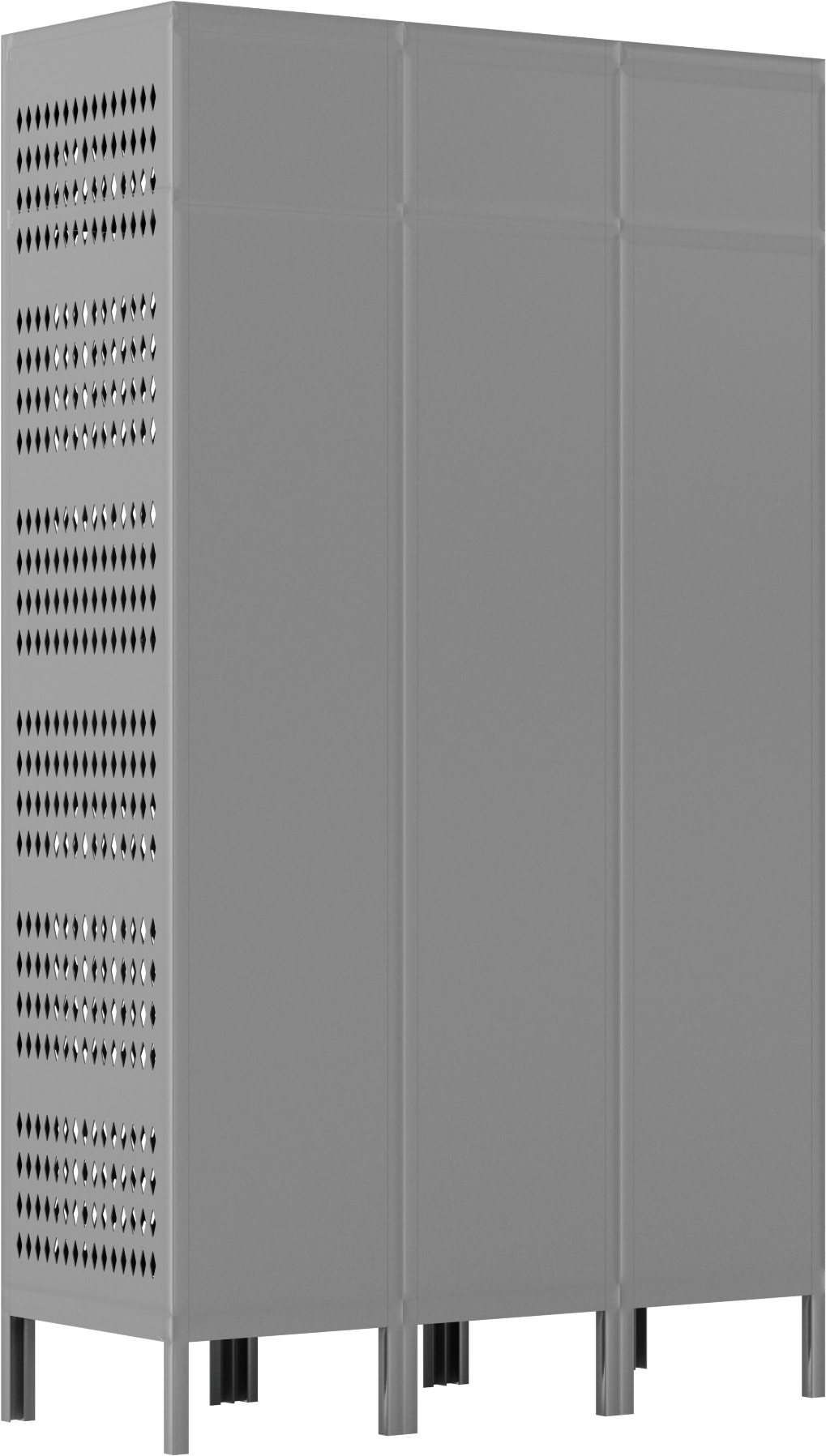 Havalandırmalı Dolap, 1 Aşağı x 3 Enine, 15“ Genişlik x 18” Derinlik x 69" Yükseklik İç