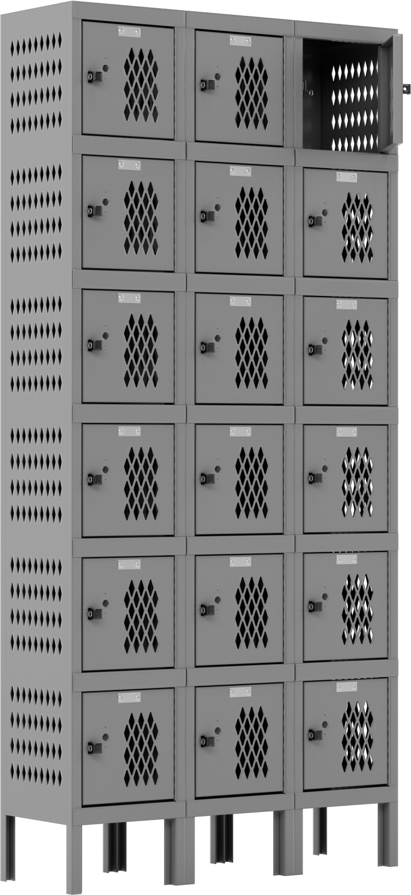 Havalandırmalı Dolap, 6 Aşağı x 3 Yan, 12“ Genişlik x 12” Derinlik x 12" İç Yükseklik
