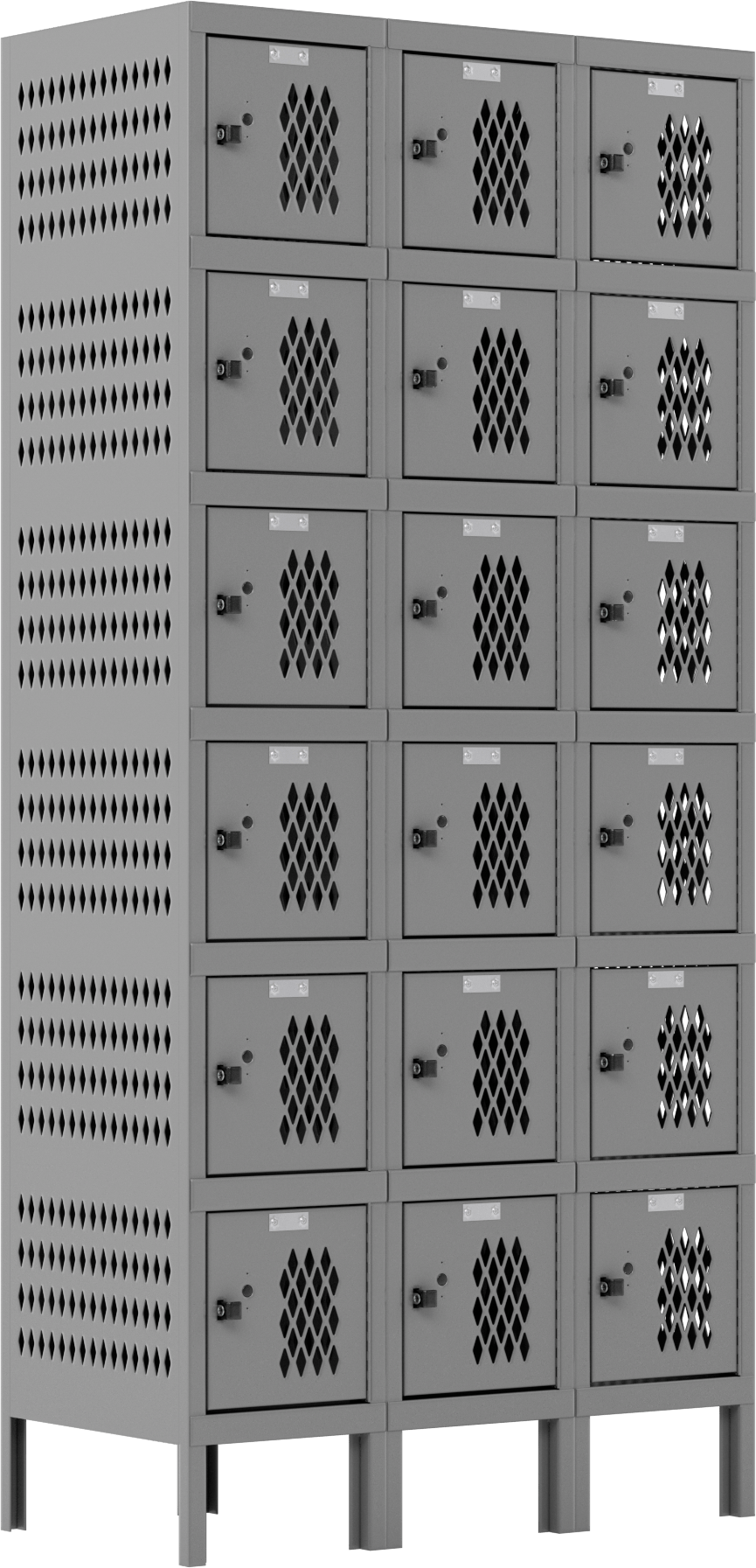 Havalandırmalı Dolap, 6 Aşağı x 3 Yan, 12 inç Genişlik x 18 inç Derinlik x 12 inç Yükseklik (İç Ölçüler)