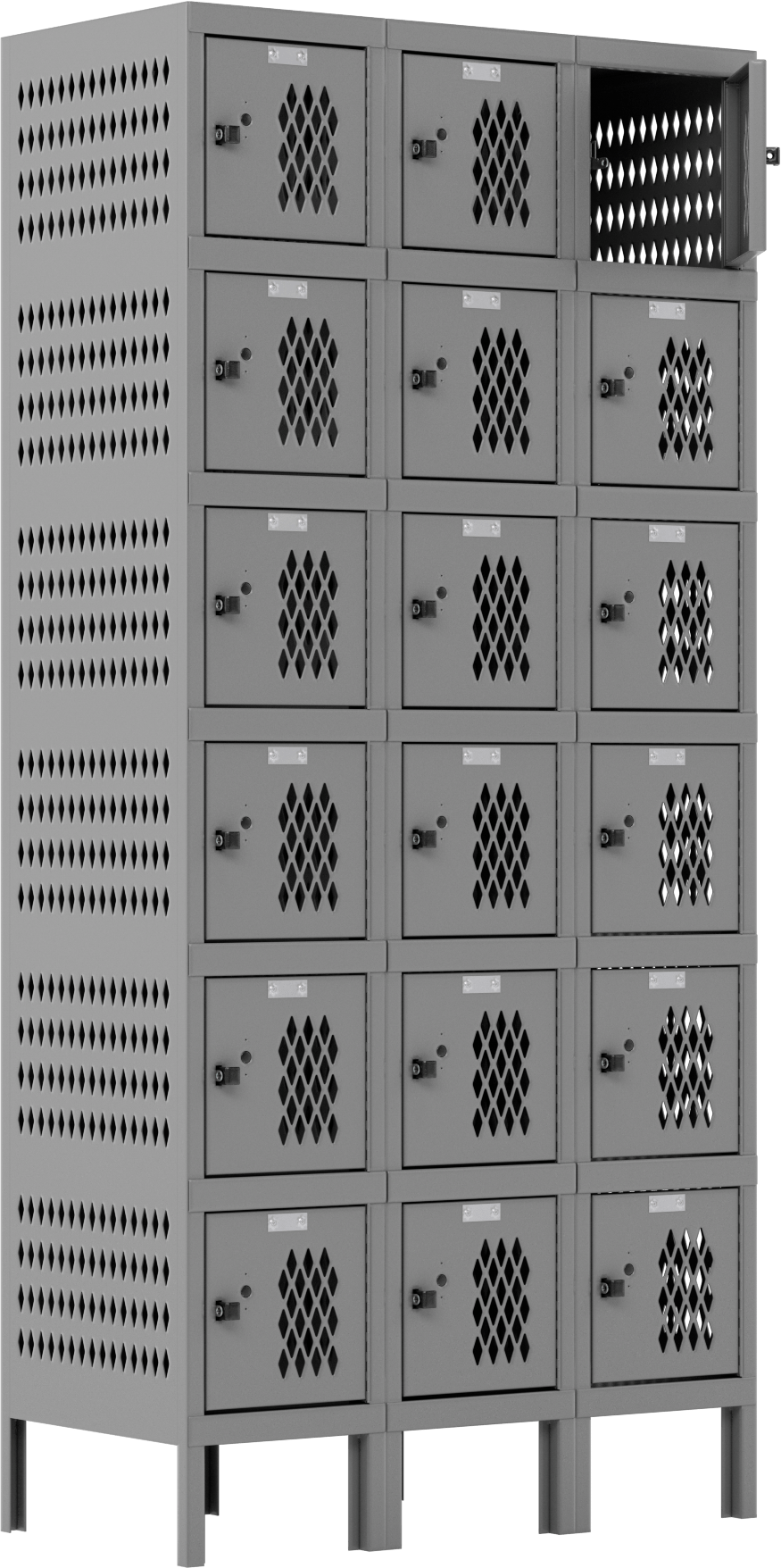Havalandırmalı Dolap, 6 Aşağı x 3 Yan, 12 inç Genişlik x 18 inç Derinlik x 12 inç Yükseklik (İç Ölçüler)