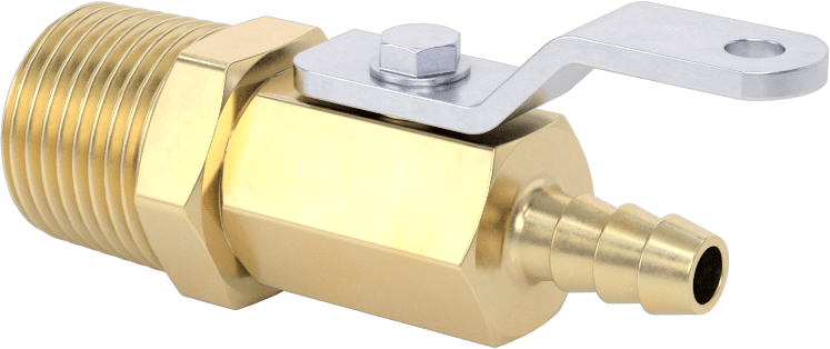 Pirinç Gövdeli Açma/Kapama Vanası, 1/2 NPT Erkek x 1/4" İç Çaplı Boru için Standart Dikenli Bağlantı Elemanı